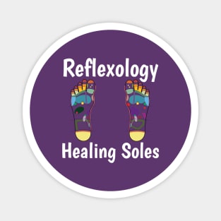 Reflexology Healing Soles (white text) (foot map) Magnet